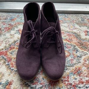 Purple Clark Wedge Booties Size 8